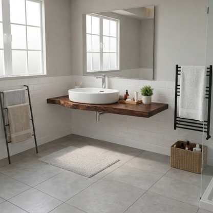 Floating Live Edge Walnut Bathroom Vanity Top for Morden Bathrooms Kitchnce