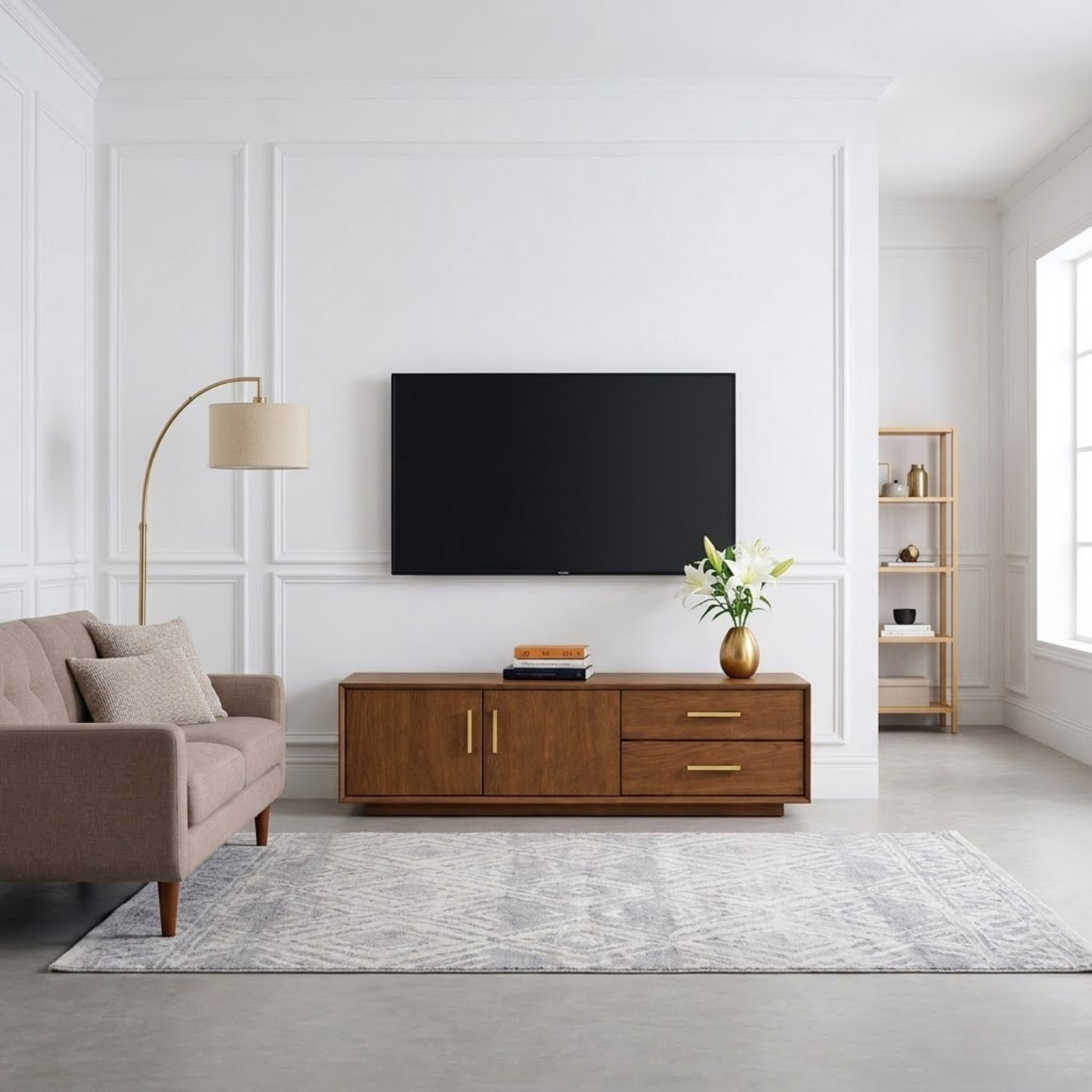 Solid Wood TV Stand with Drawers and Cabinet for Elegant Living Rooms Kitchnce