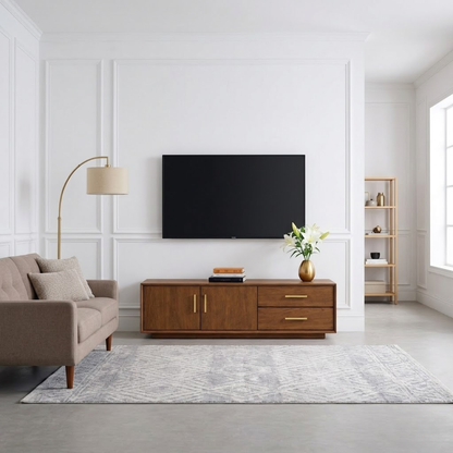 Solid Wood TV Stand with Drawers and Cabinet for Elegant Living Rooms Kitchnce