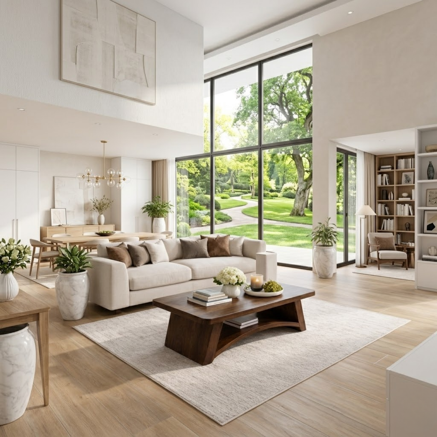 Solid Wood Coffee Table with Sculpted Base and Open Shelf – Rustic Modern Living Room Table