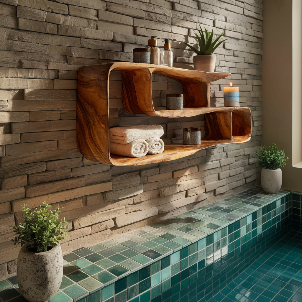 Minimal Console Shelf with Clean Linear Surface Design