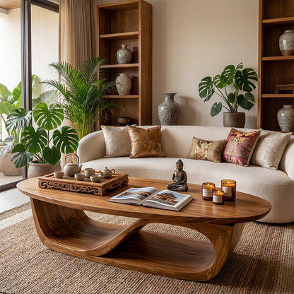 Sculptural Wave Coffee Table With Organic Modern Form