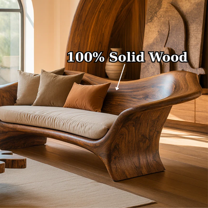 Handcrafted Solid Wood Sofa – Organic Modern Design Kitchnce