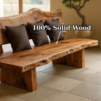 Handcrafted Solid Wood Sofa – Modern Minimalist Frame with Warm Natural Grain Kitchnce