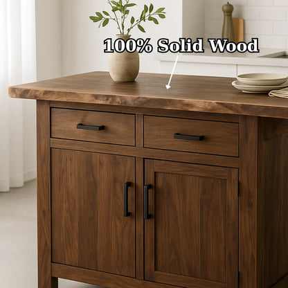 Handcrafted Solid Wood Kitchen Island - Storage Cabinets & Drawers Kitchnce