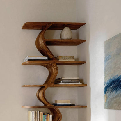 Organic Bookshelf For Living Room Interiors Kitchnce
