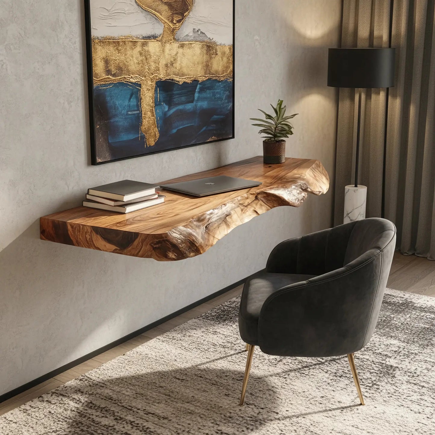 Natural Live Edge Wood Floating Shelf for Modern Wall Decor Kitchnce
