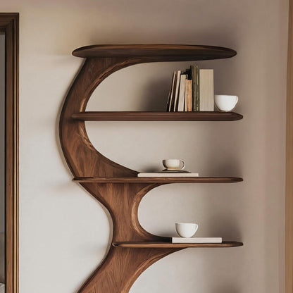 Modern Vertical Bookshelf With Open Storage For Living Room Kitchnce