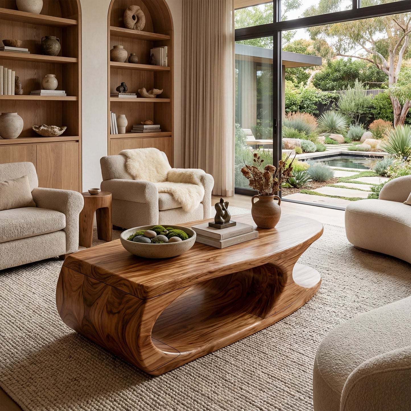 Organic Loop Coffee Table With Sculptural Open Base