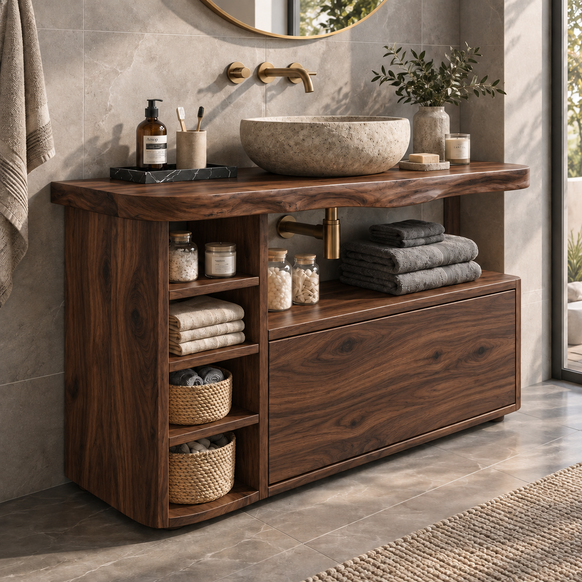 Elowen Solid Wood Bathroom Vanity