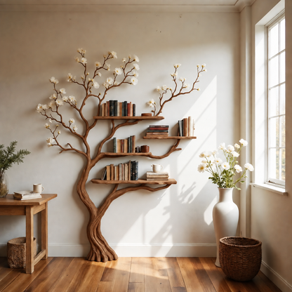 Floravale Handcrafted Solid Wood Tree Bookshelf