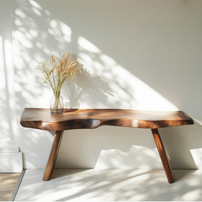 Organic Live Edge Bench For Entryway Or Hallway Kitchnce