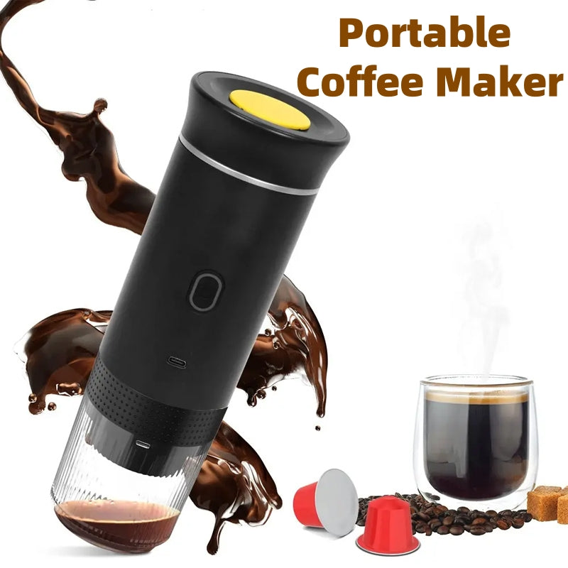 Premium Portable Espresso Maker - Best Mini Coffee Machine for Travel & Camping with Rechargeable, Lightweight & Intelligent Heating Facility