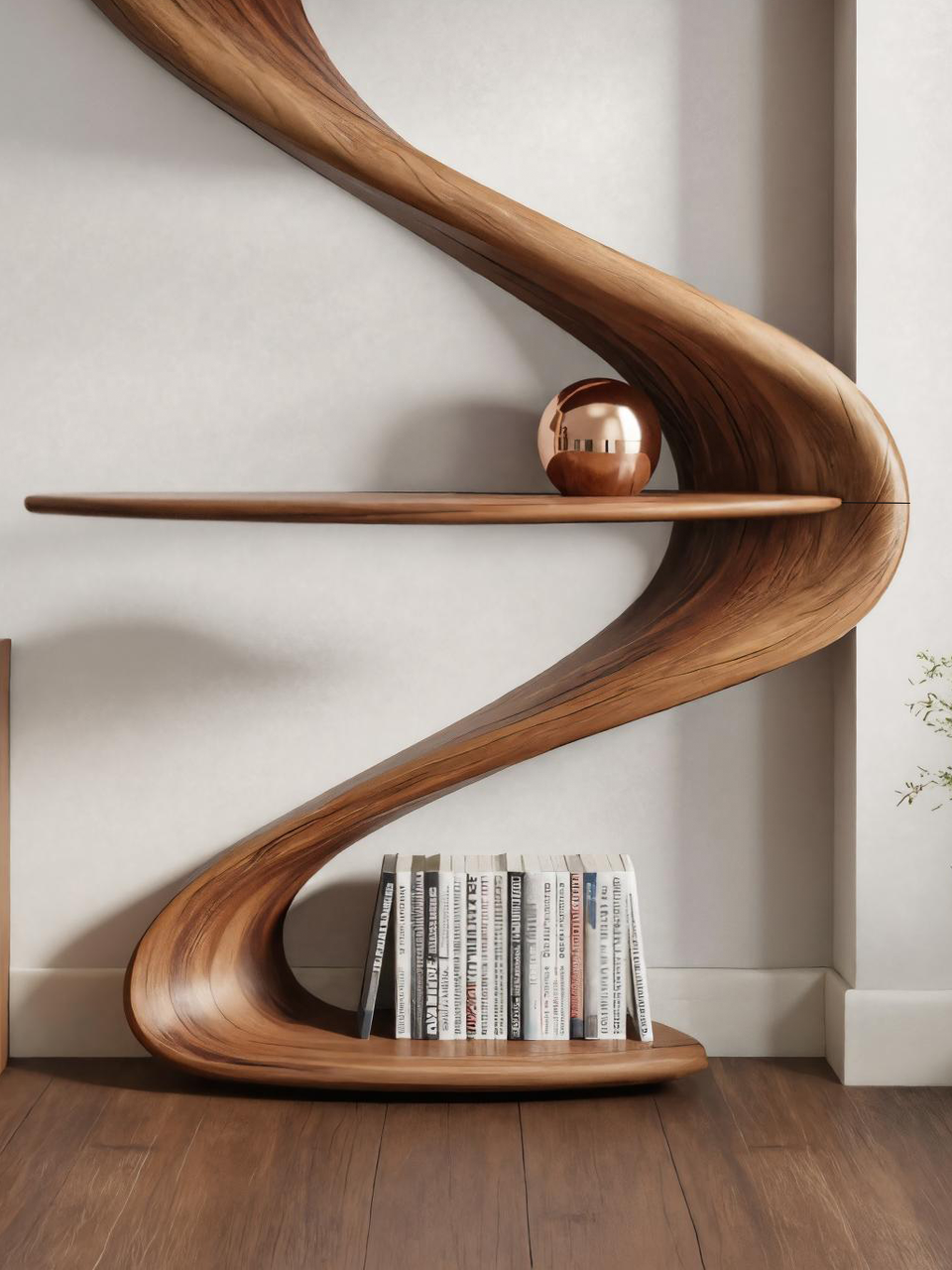Modern Wave Bookshelf For Living Room Or Contemporary Interior Kitchnce