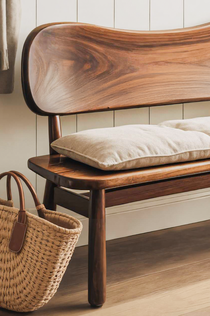 Modern Bench With Curved Backrest For Bedroom Kitchnce