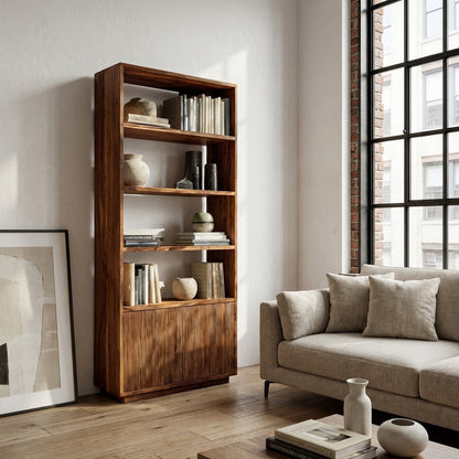 Minimal Wooden Bookcase For Coastal Living Room Kitchnce