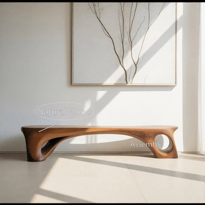 Modern Sculptural Bench With Curved Design For Living Room Kitchnce