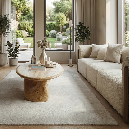 Sculptural Oval Coffee Table with Organic Curve Base for Classic Interiors