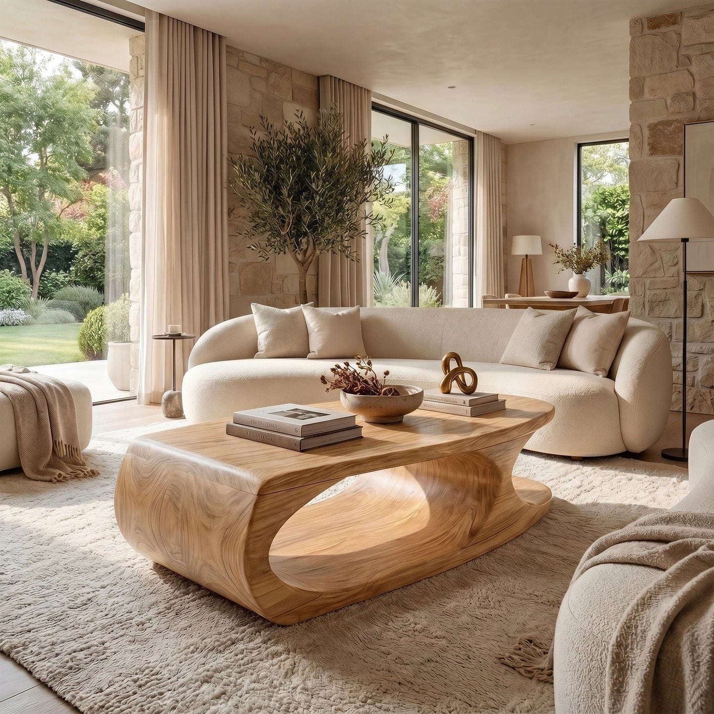 Organic Loop Coffee Table With Sculptural Open Base