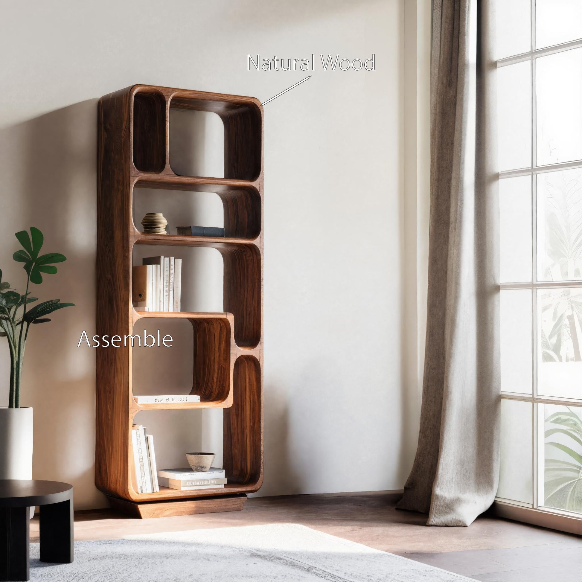 Minimalist Tall Bookshelf For Living Room Or Entryway Kitchnce
