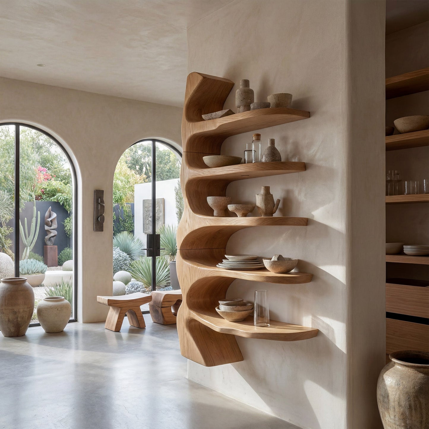 Vertical Wood Wall-Mounted Shelf With Open Display