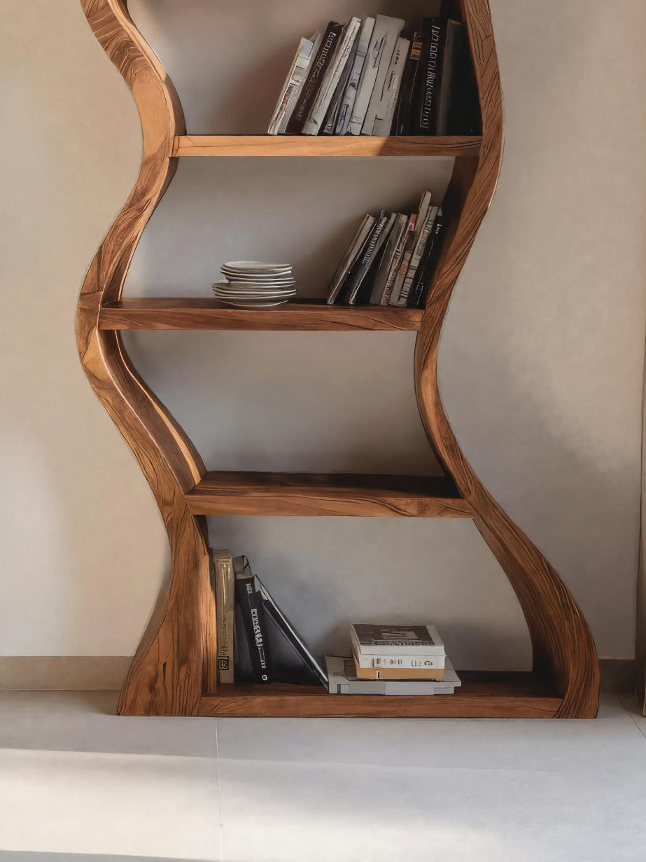 Organic Sculpture Wavy Bookshelf For Living Room Or Office Furniture Kitchnce