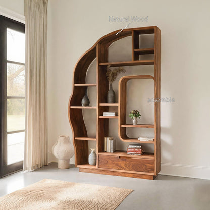 Minimalist Organic Bookshelf With Drawers For Home Decor Kitchnce