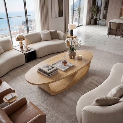 Sculptural Wave Coffee Table With Organic Modern Form