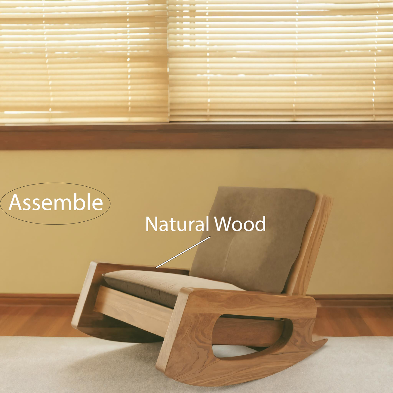 Modern Rocking Lounge Chair With Cushioned Seat For Bedroom Kitchnce