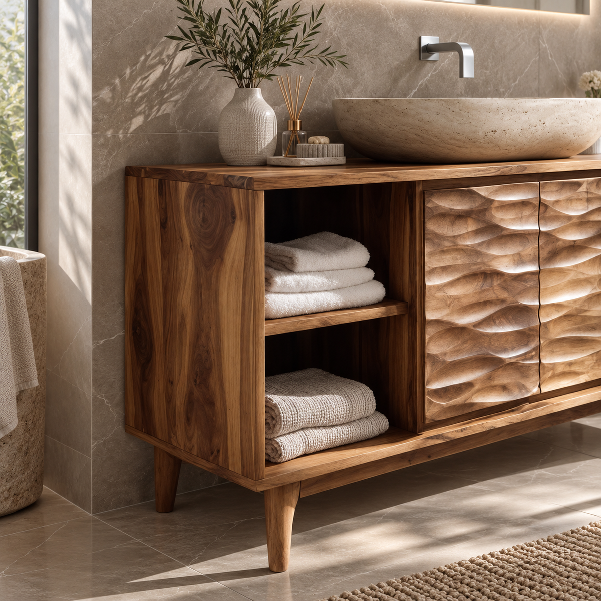 Caldera Solid Wood Bathroom Vanity