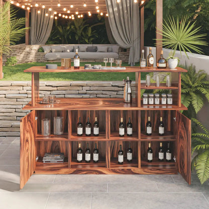 Modern Outdoor Bar Table With Cabinet For Patio Or Poolside Kitchnce