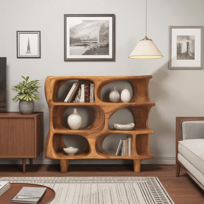 Modern Organic Sculptural Bookshelf For Living Room Or Office Kitchnce