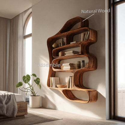 Sculptural Floating Bookshelf For Living Room Or Bedroom Kitchnce