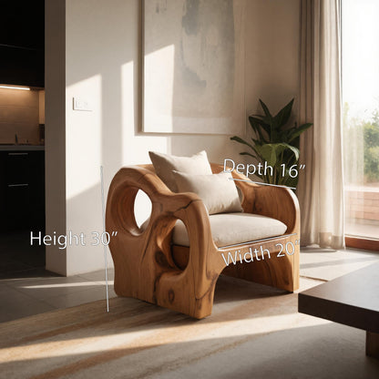 Artistic Sculpted Armchair For Living Room Or Lounge Kitchnce