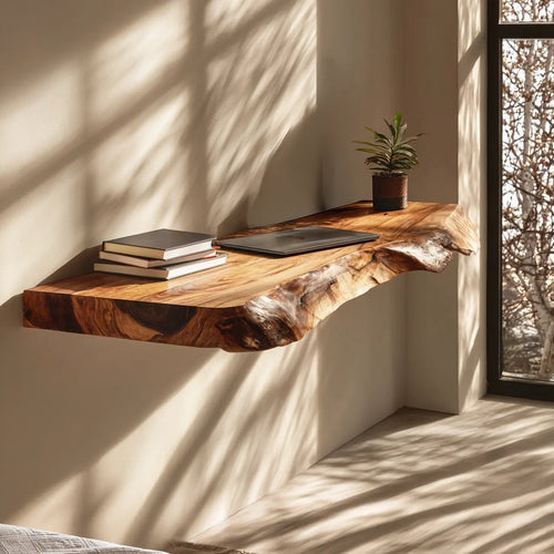 Natural Live Edge Wood Floating Shelf for Modern Wall Decor Kitchnce
