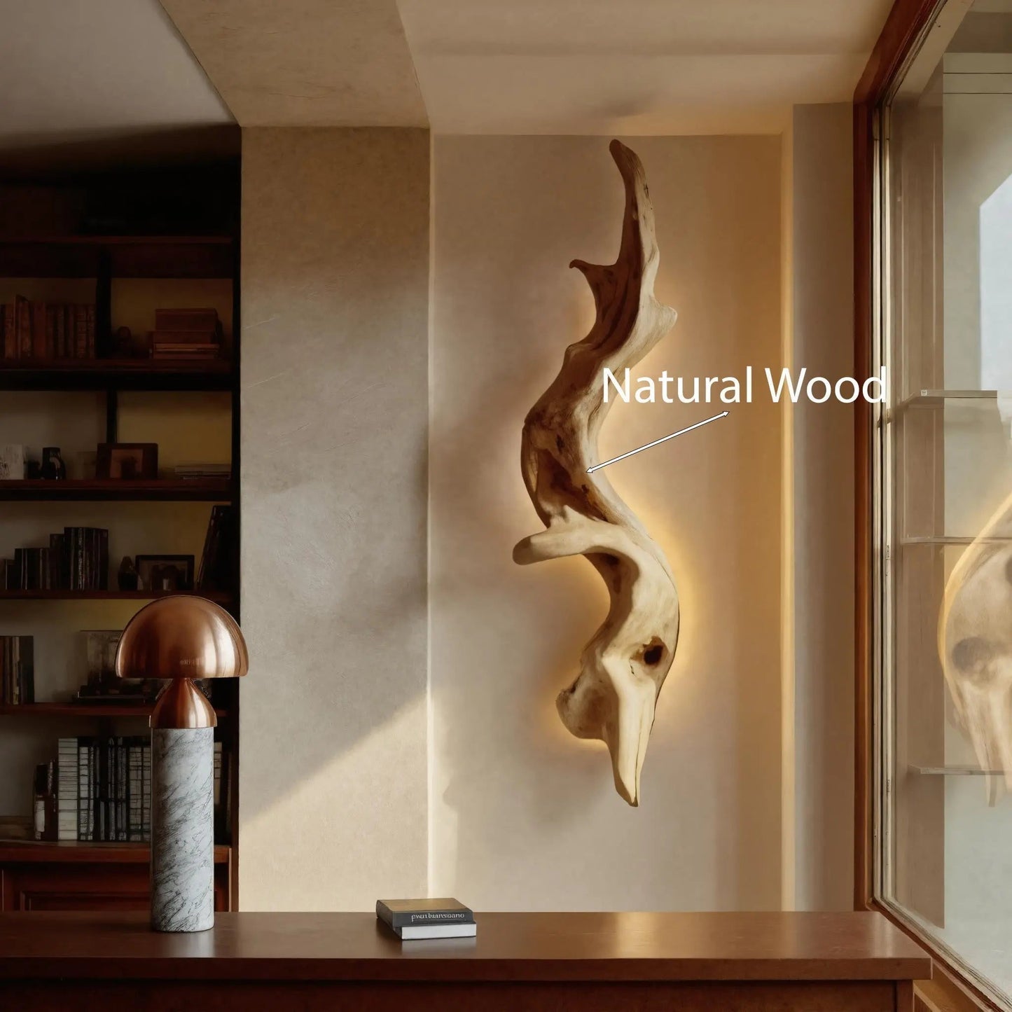 Rustic Organic Wall Lamp Sculpture For Living Room Kitchnce
