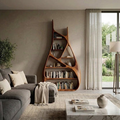 Minimalist Sculptural Bookshelf For Living Room Furniture Kitchnce