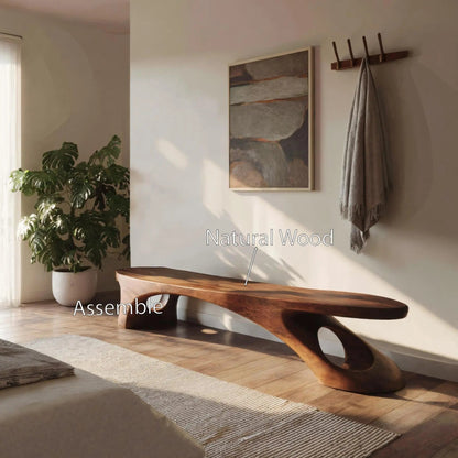Modern Sculptural Bench With Organic Design For Entryway Kitchnce