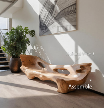 Modern Sculpted Bench For Living Room Or Entryway Kitchnce