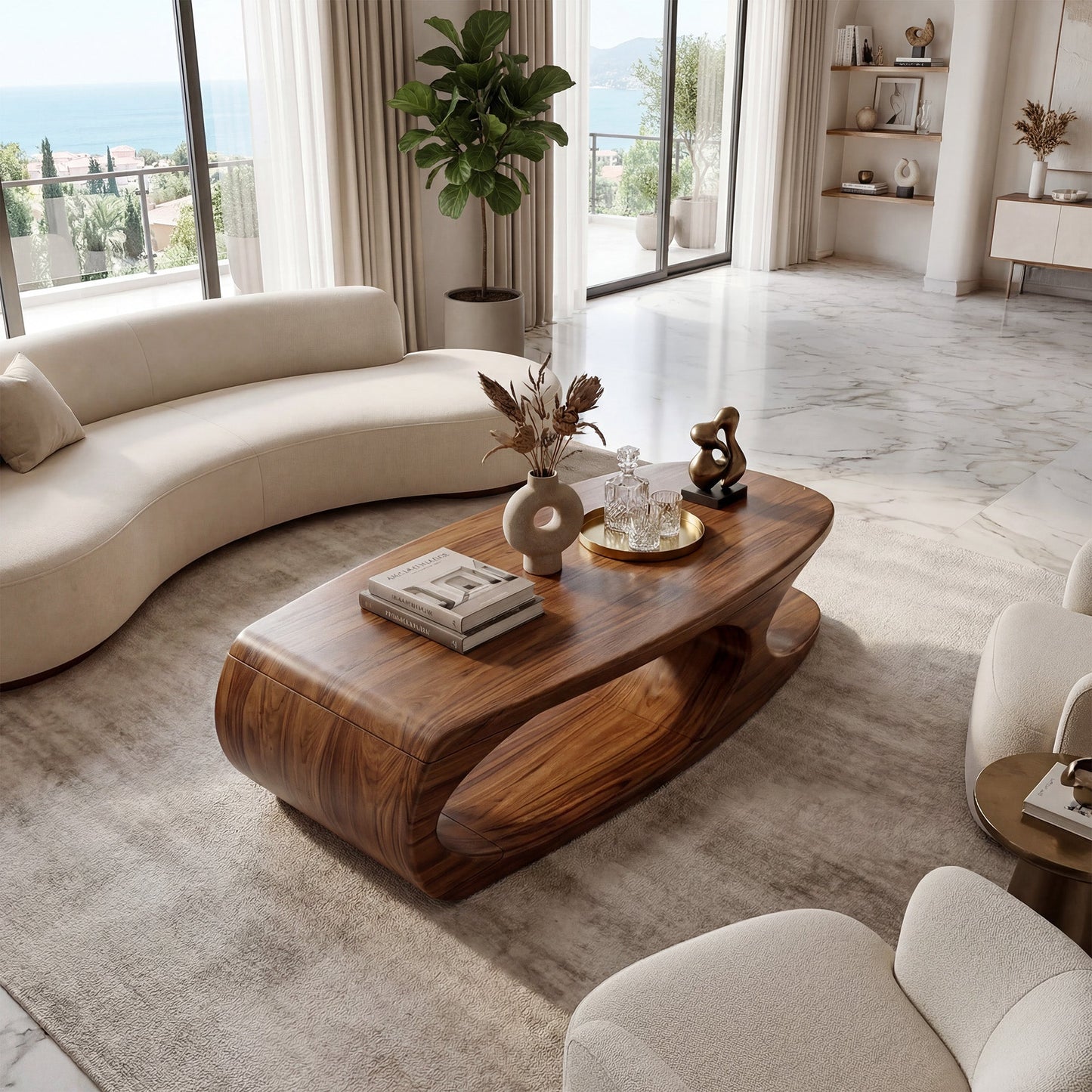 Organic Loop Coffee Table With Sculptural Open Base