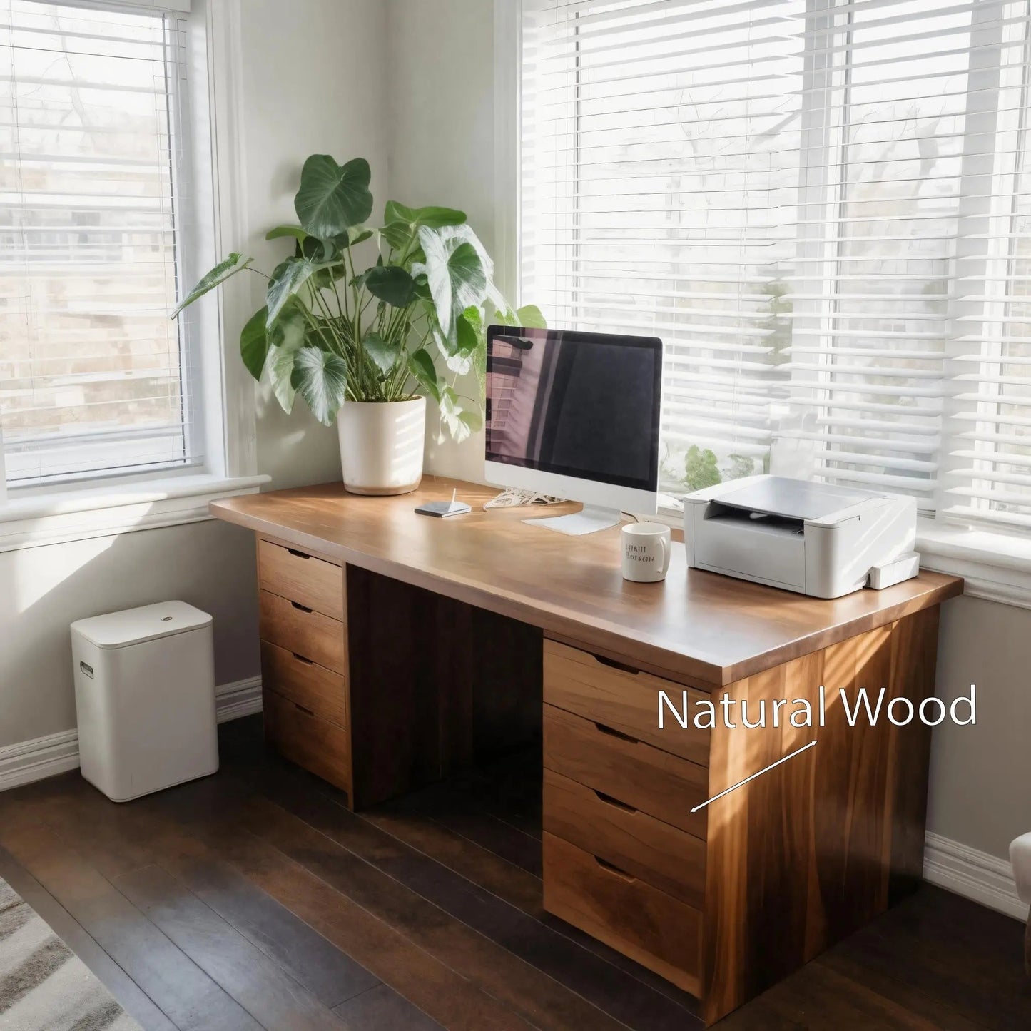 Modern Desk With Multiple Drawers For Home Office Kitchnce