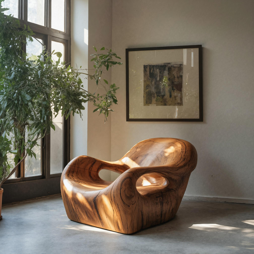 Modern Sculptural Lounge Chair For Living Room Or Reading Corner Kitchnce