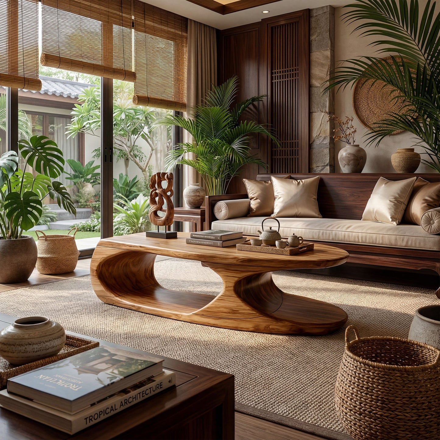 Organic Loop Coffee Table With Sculptural Open Base