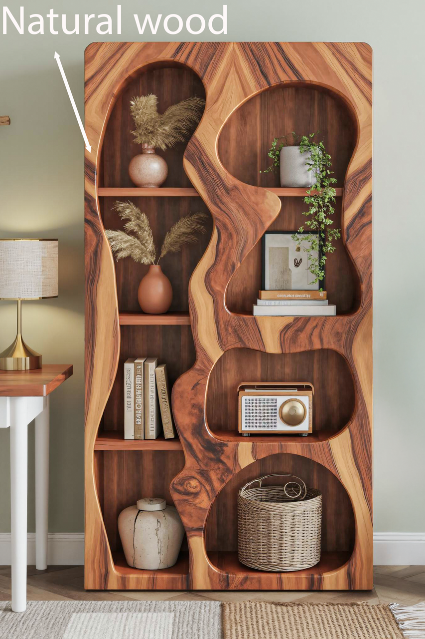 Organic Sculptural Bookshelf For Living Room Or Office Kitchnce