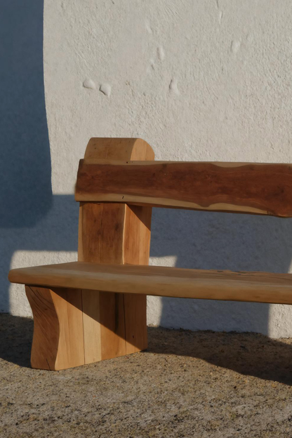 Rustic Live Edge Bench With Natural Finish For Yard Or Porch Kitchnce
