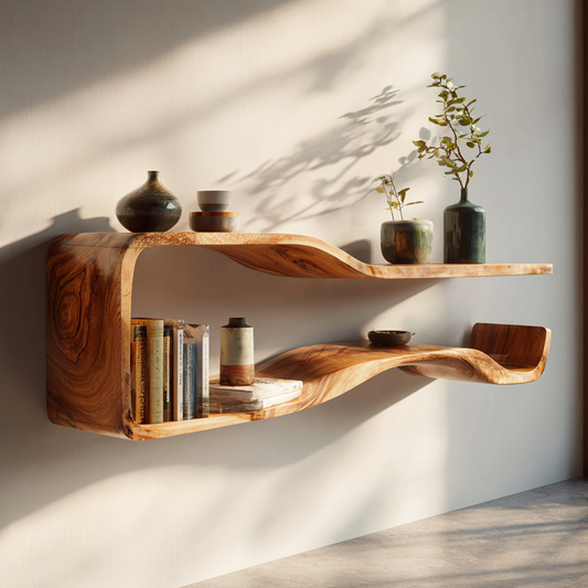 Floating Display Shelf with Soft Edge Minimal Design