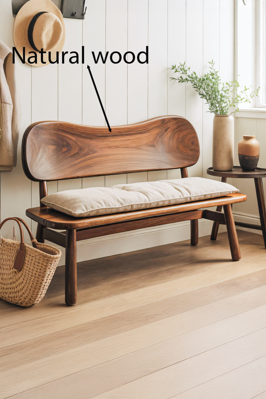 Modern Bench With Curved Backrest For Bedroom Kitchnce