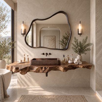Sierra Live Edge Solid Wood Floating Bathroom Vanity