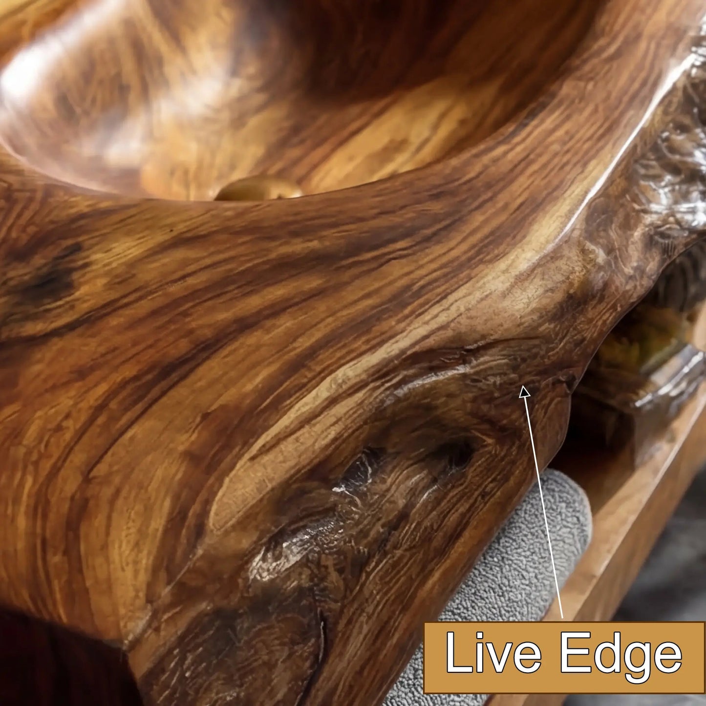 Alverin Live Edge Solid Wood Floating Bathroom Vanity with Integrated Sink SPA365012 Kitchnce