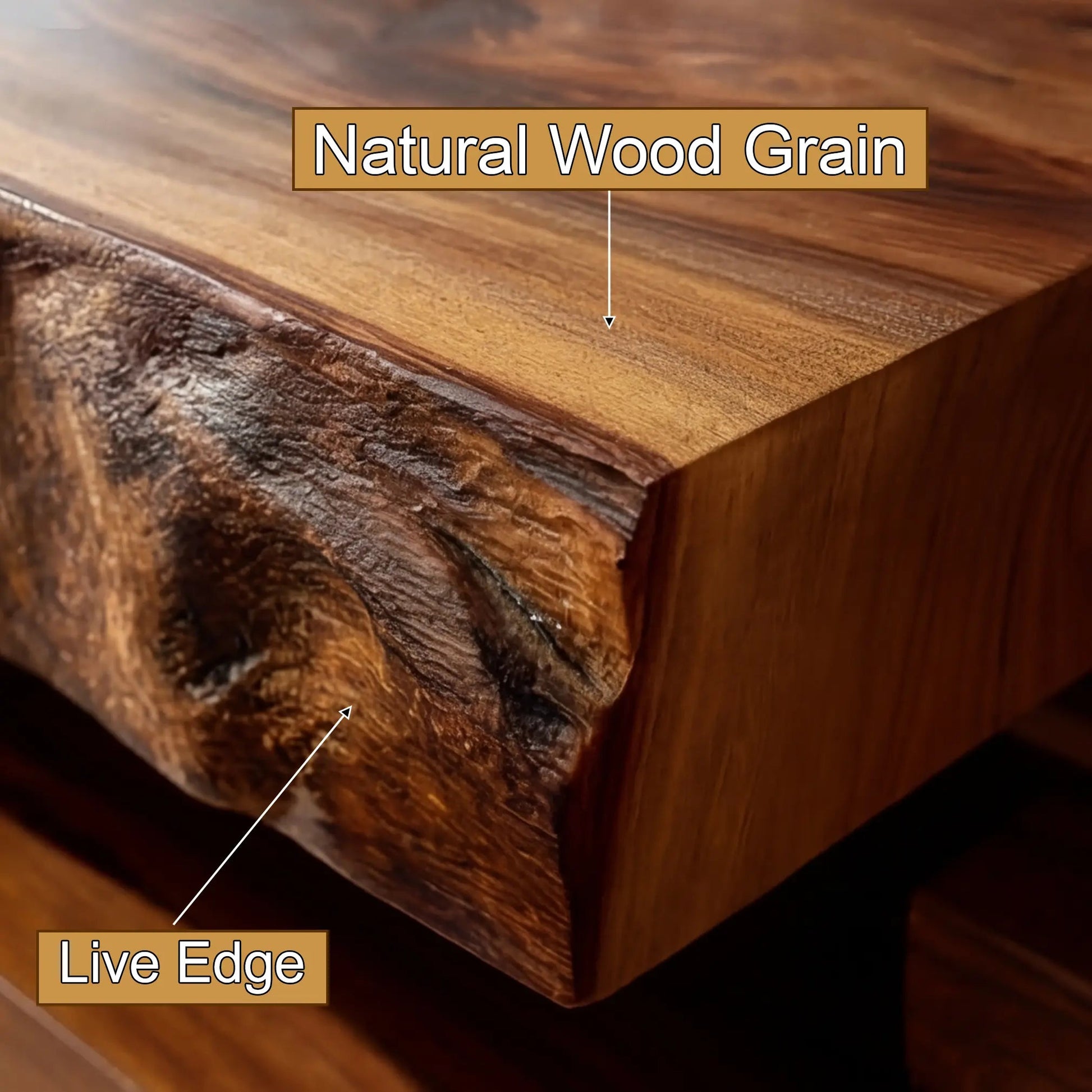 Alveris Live Edge Solid Wood Floating Bathroom Vanity with Integrated Sink SPA642310 Kitchnce